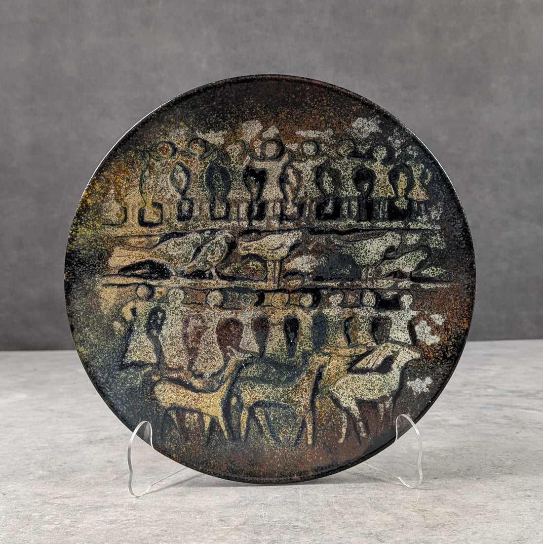 Mid Century Scandinavian Enamel on Copper Plate | Naive Scene