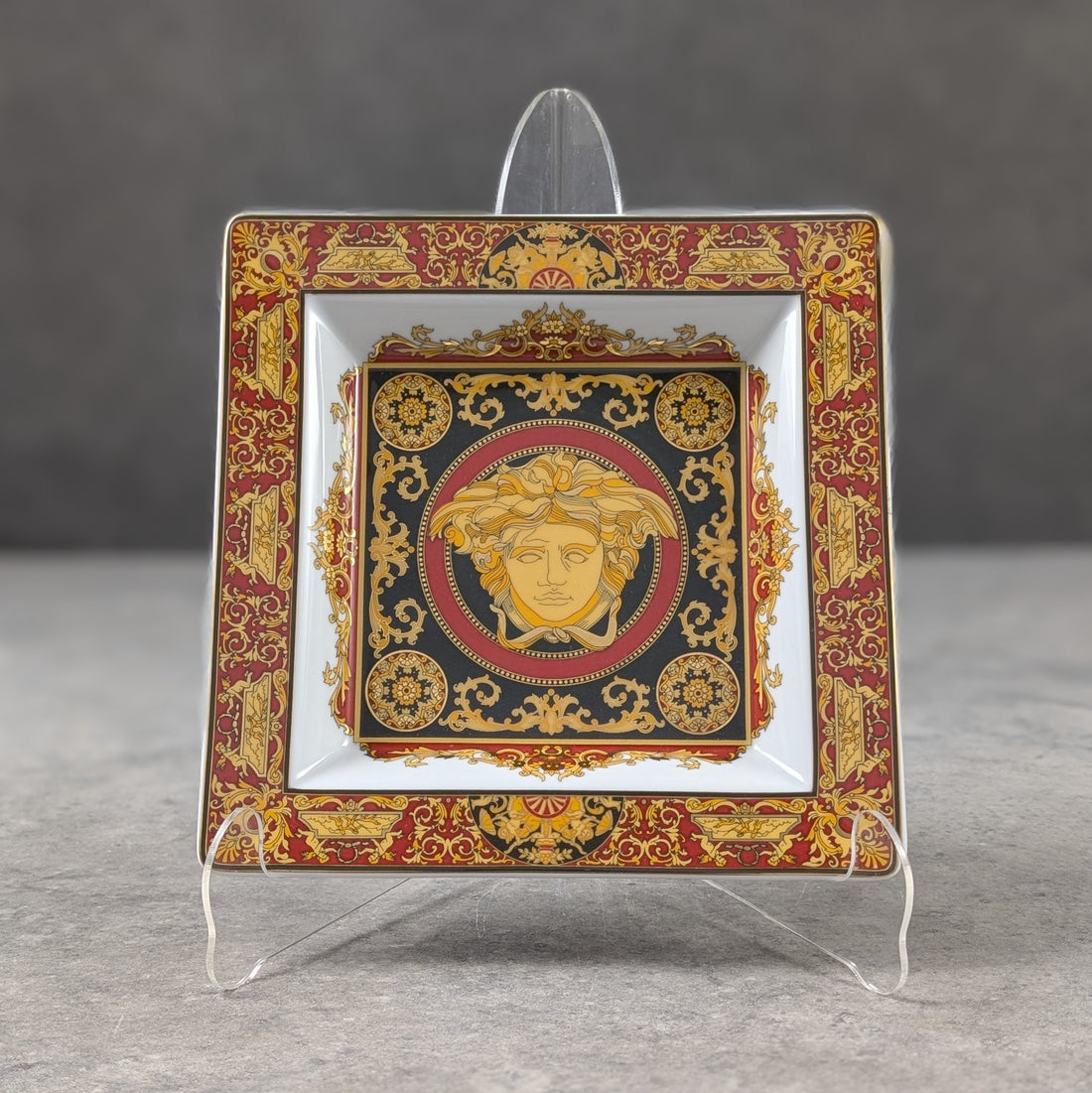 Versace Rosenthal Square Bowl | Medusa and Baroque Border
