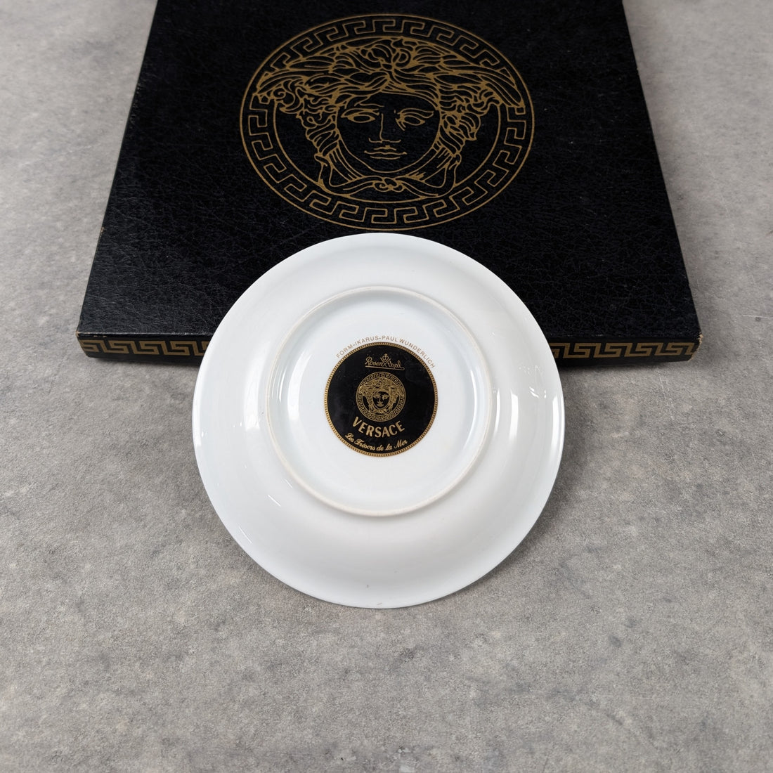 TWO | Versace Rosenthal Saucers | Porcelain with Gold Rim