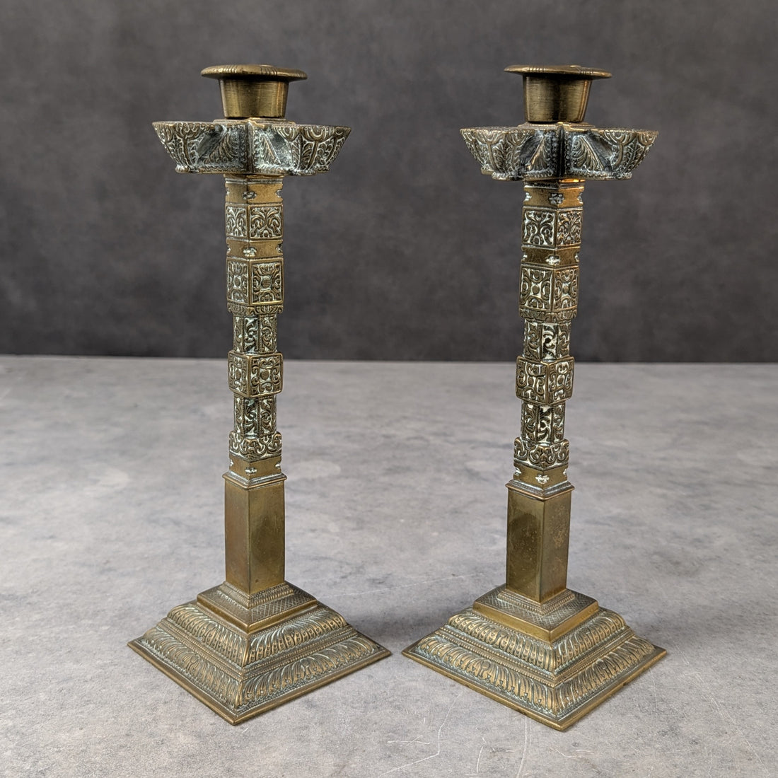 TWO | Solid Brass Altar Candlesticks