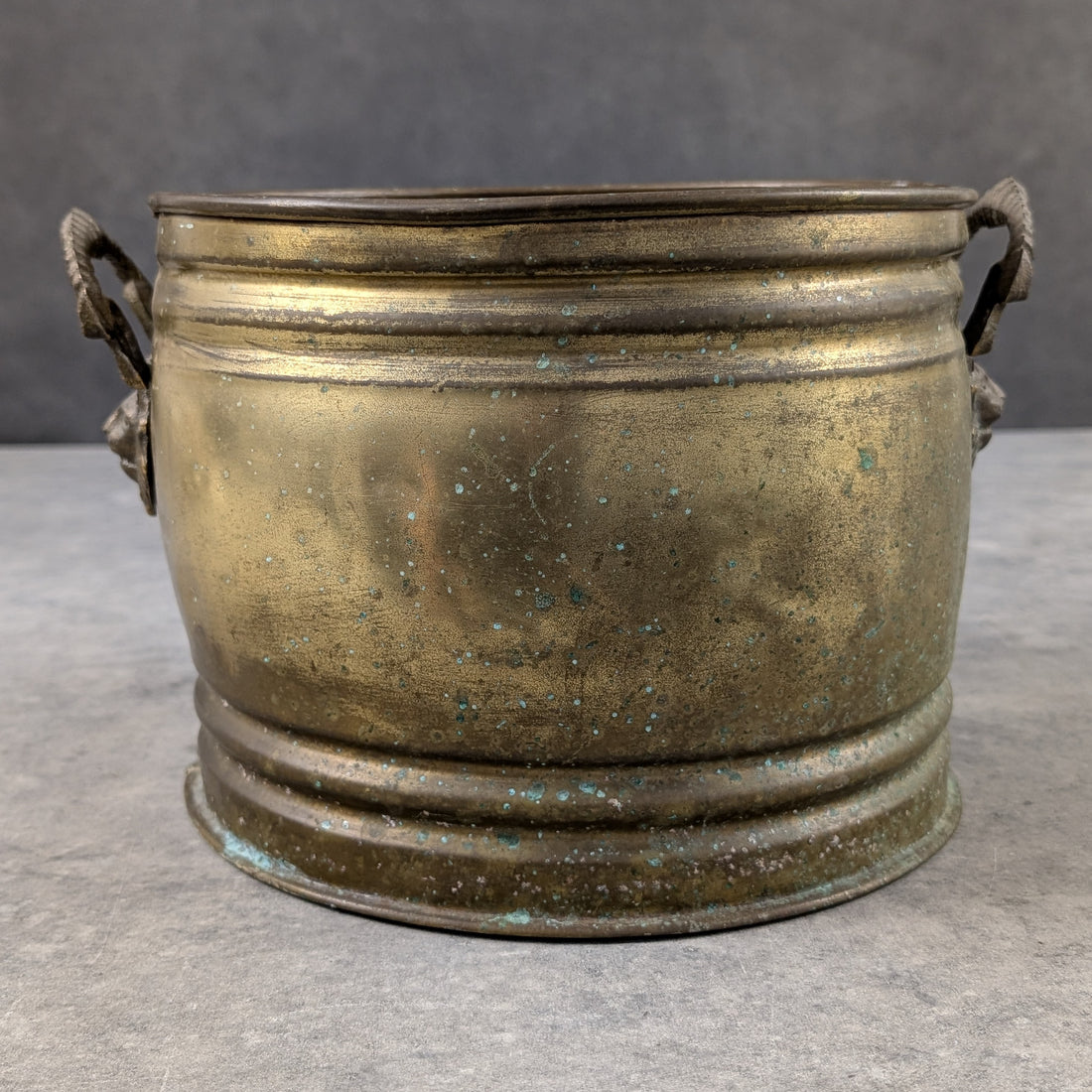 Antique Brass Planter with Satyr Handles