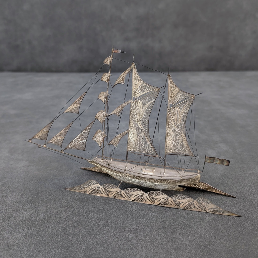 Sterling Silver Filigree Galleon | 1920s