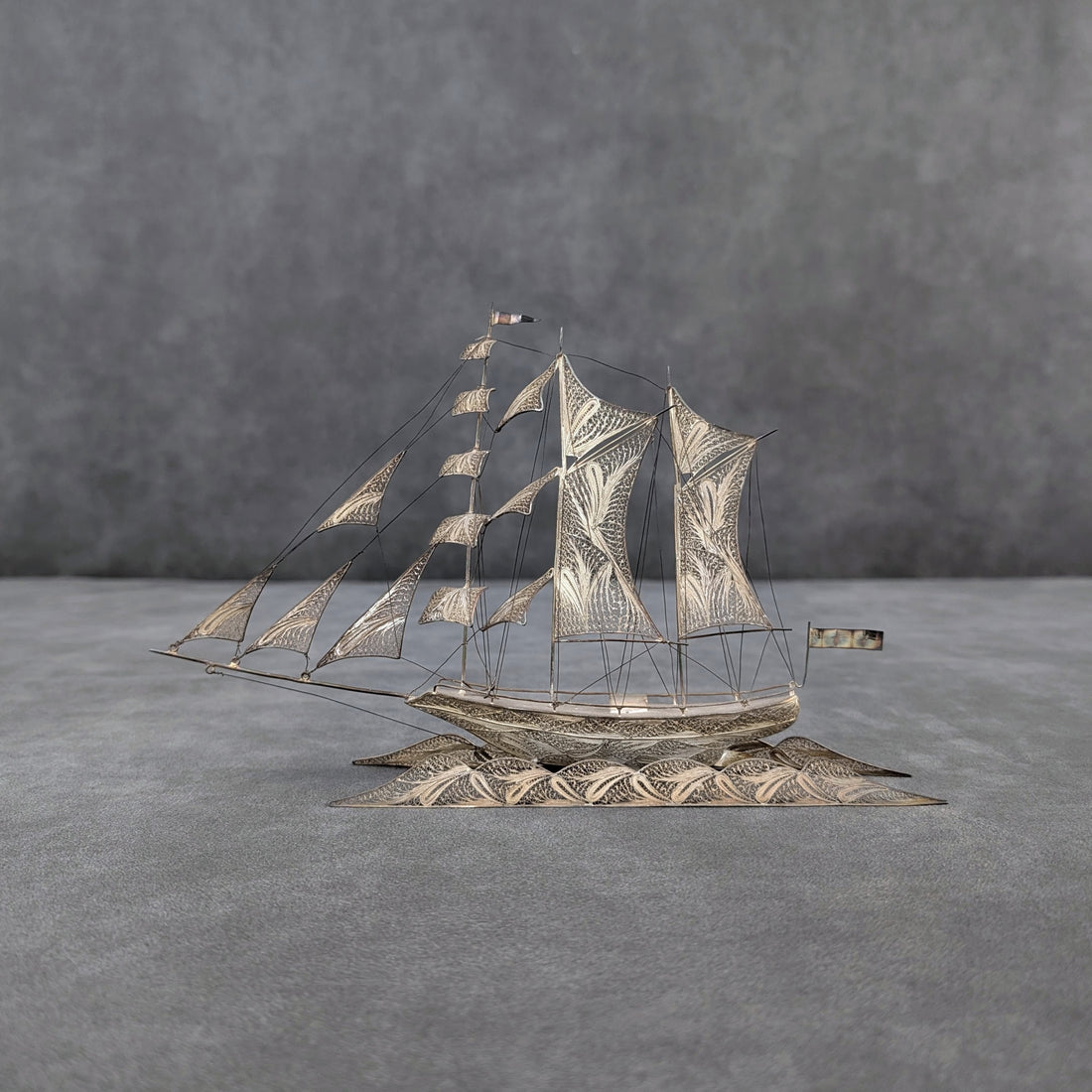 Sterling Silver Filigree Galleon | 1920s