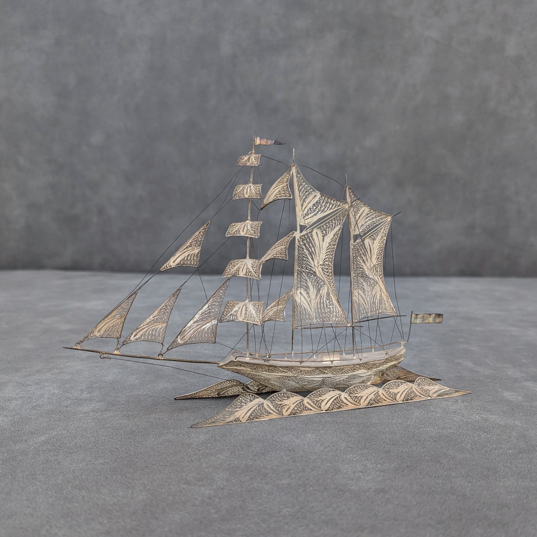 Sterling Silver Filigree Galleon | 1920s