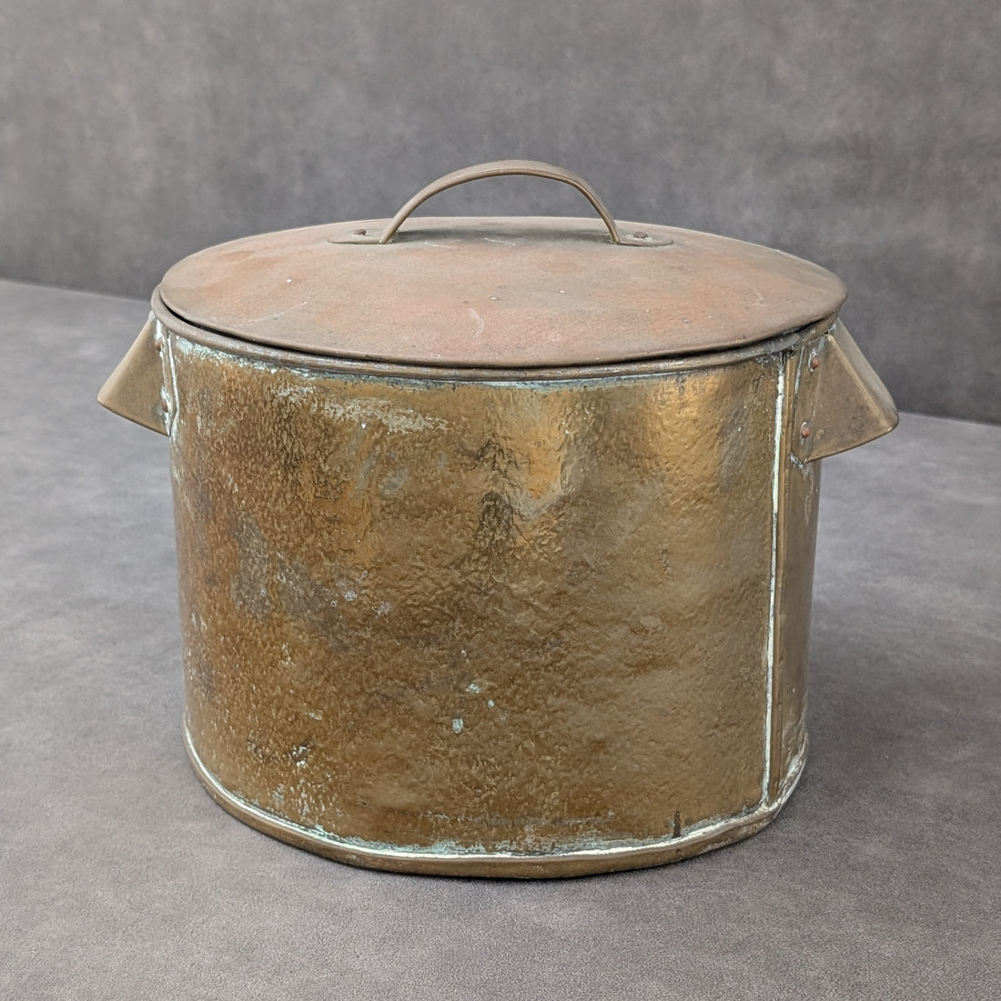 Early European Brass Stockpot with Lid