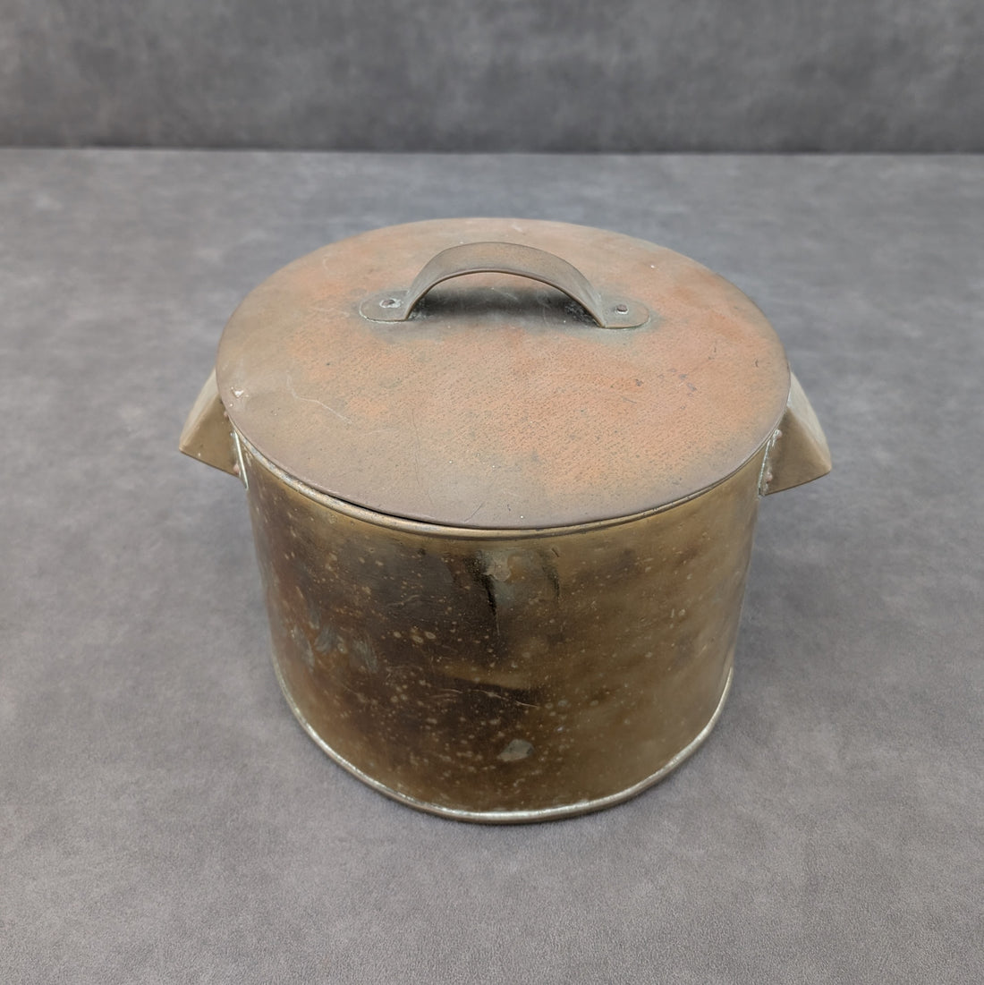 Early European Brass Stockpot with Lid