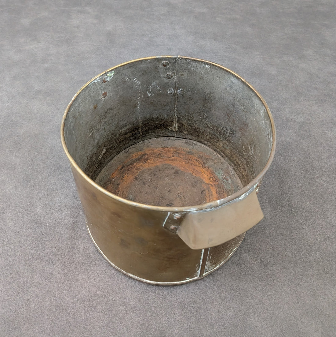 Early European Brass Stockpot with Lid