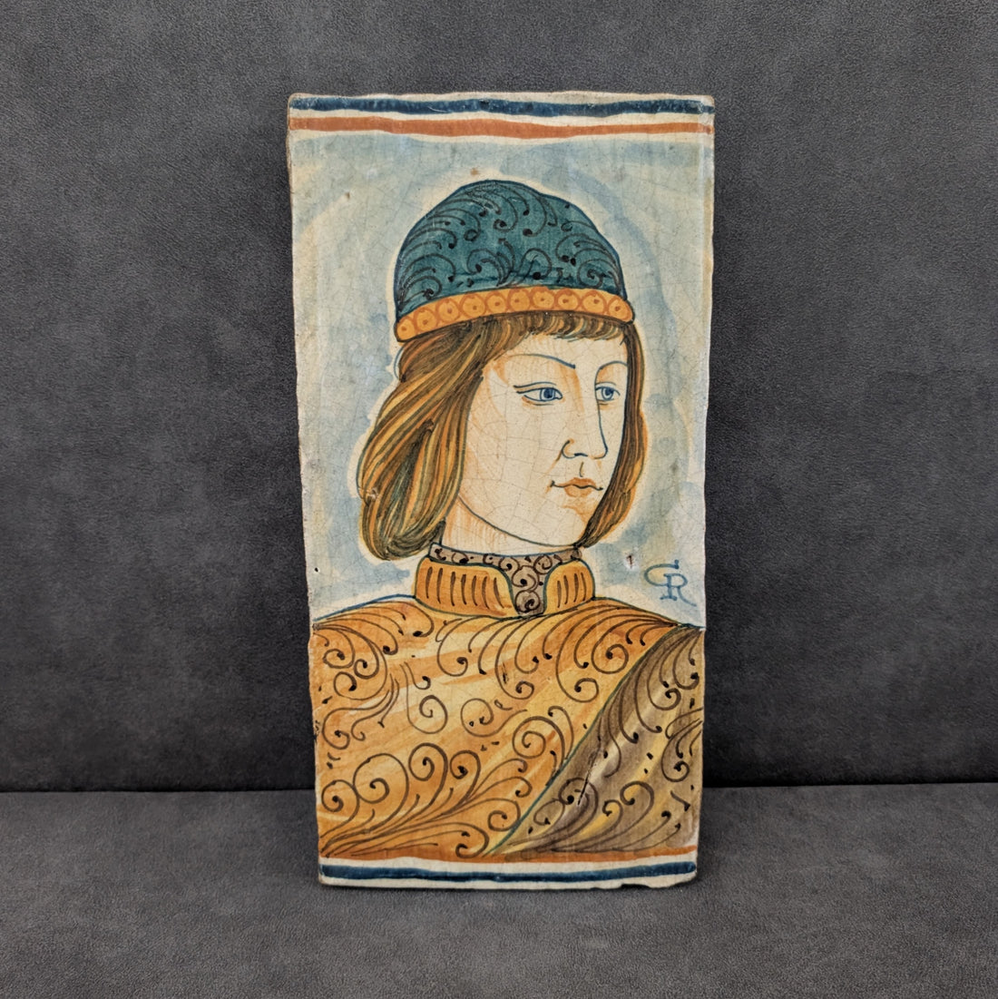 TWO | Italian Hand Painted Portrait Plaques