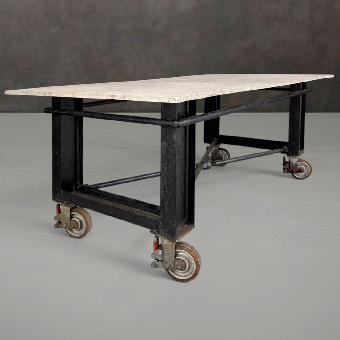 Ex Restaurant Marble and Steel Preparation Table