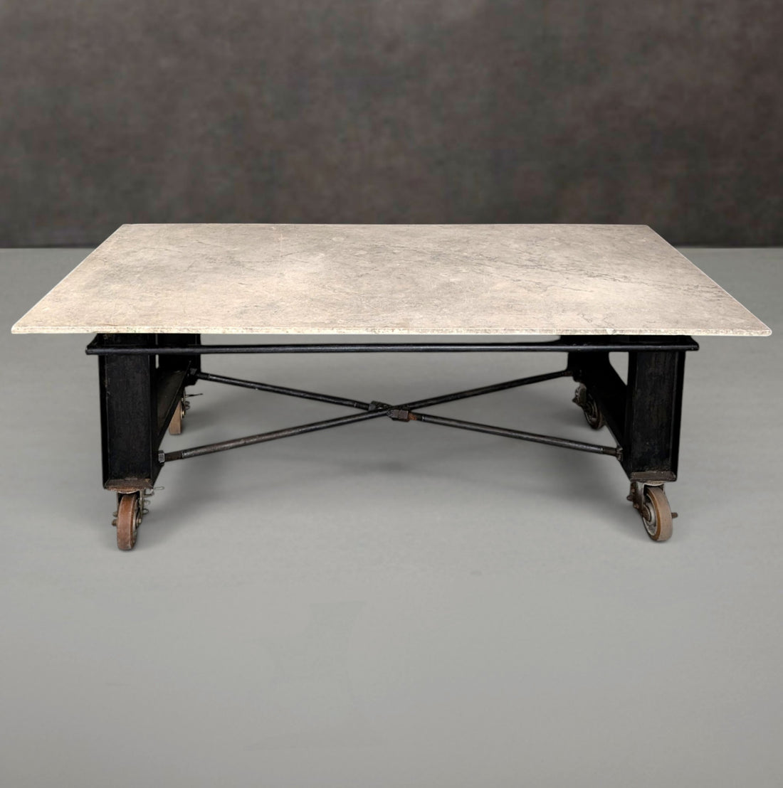 Ex Restaurant Marble and Steel Preparation Table