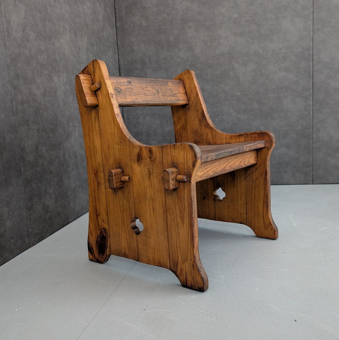 Rustic Church Pew Chair | Slab Pine