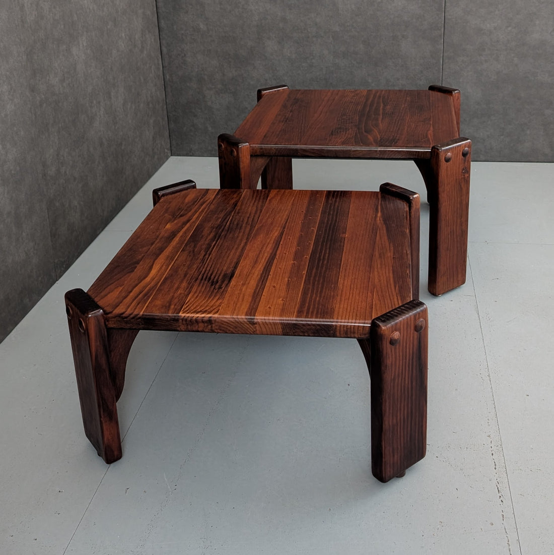 1970s Post and Rail Coffee Table Set