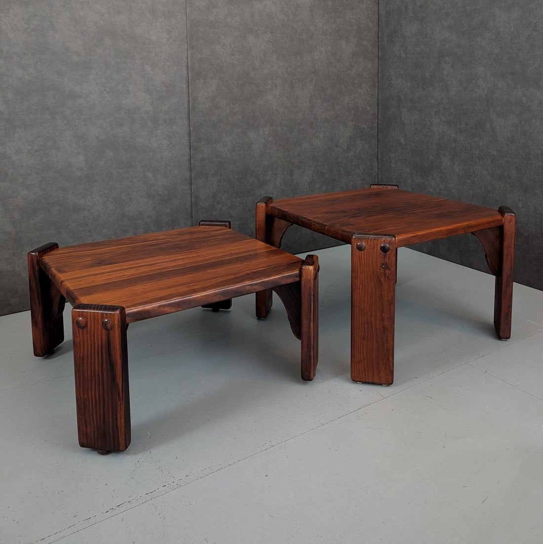1970s Post and Rail Coffee Table Set