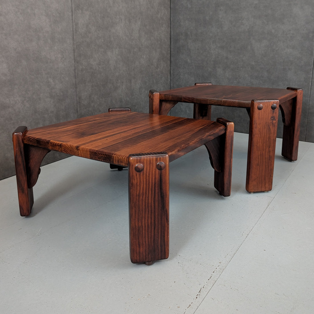 1970s Post and Rail Coffee Table Set