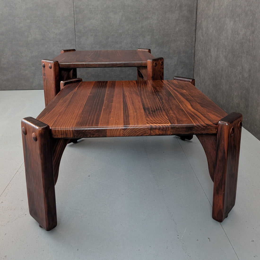 1970s Post and Rail Coffee Table Set