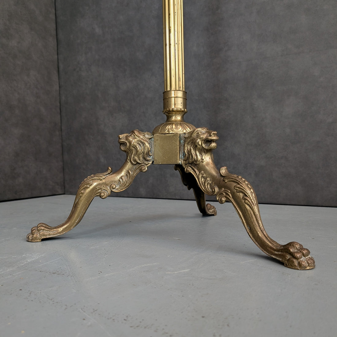 Vintage Italian Brass Coat Rack with Lion Paw Base
