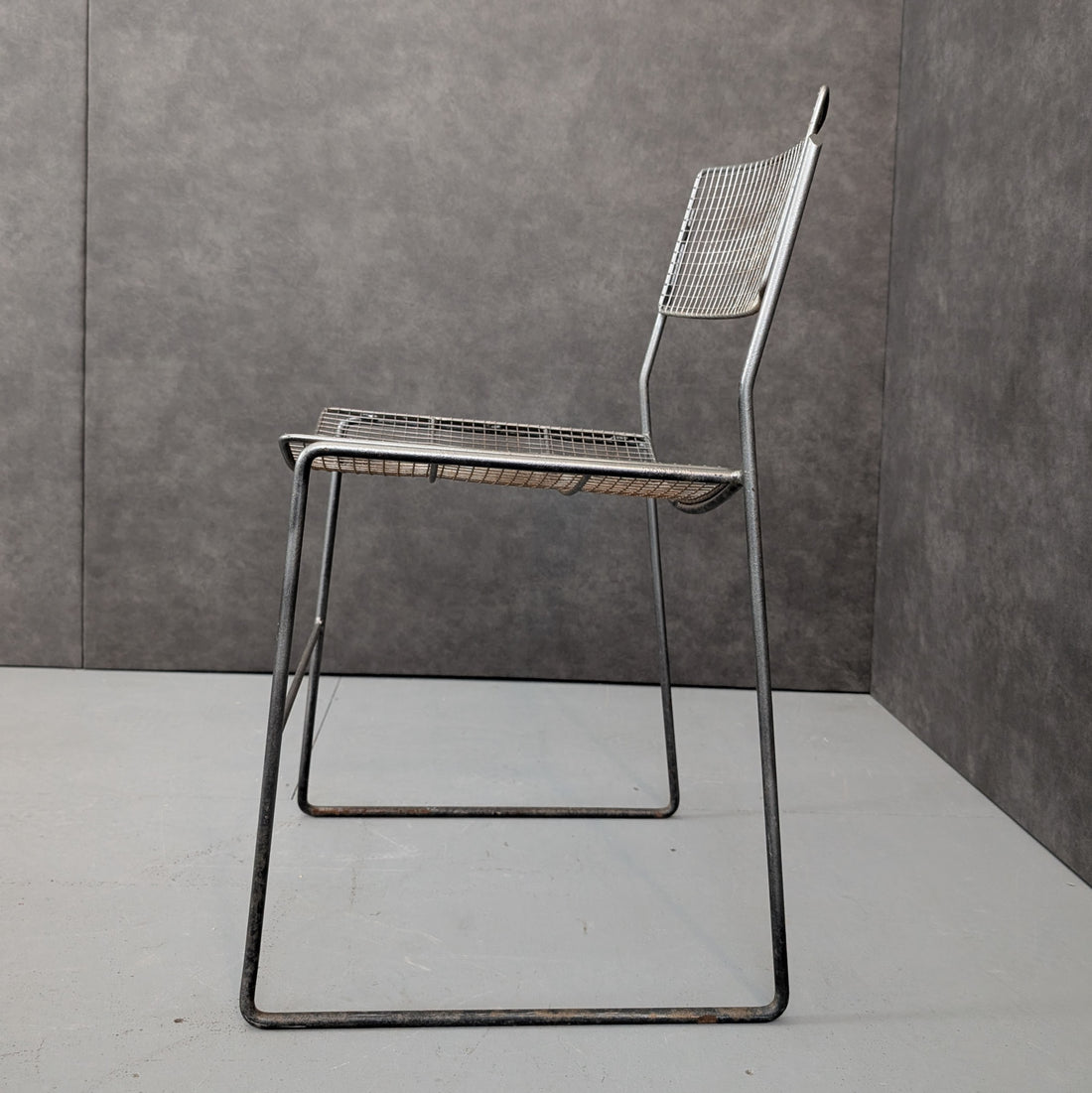 Vintage Industrial Steel Wire Mesh Chair