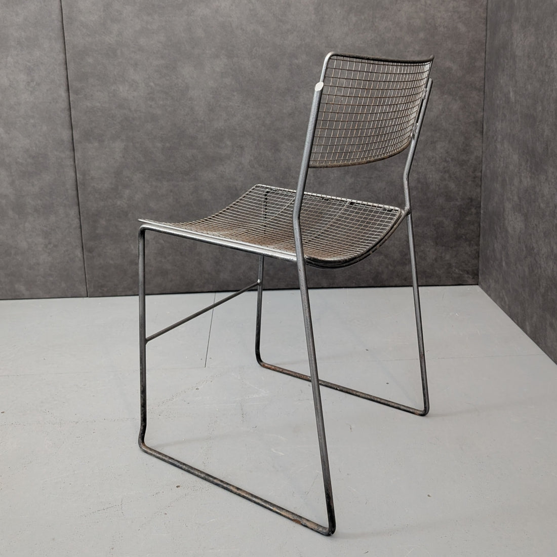 Vintage Industrial Steel Wire Mesh Chair