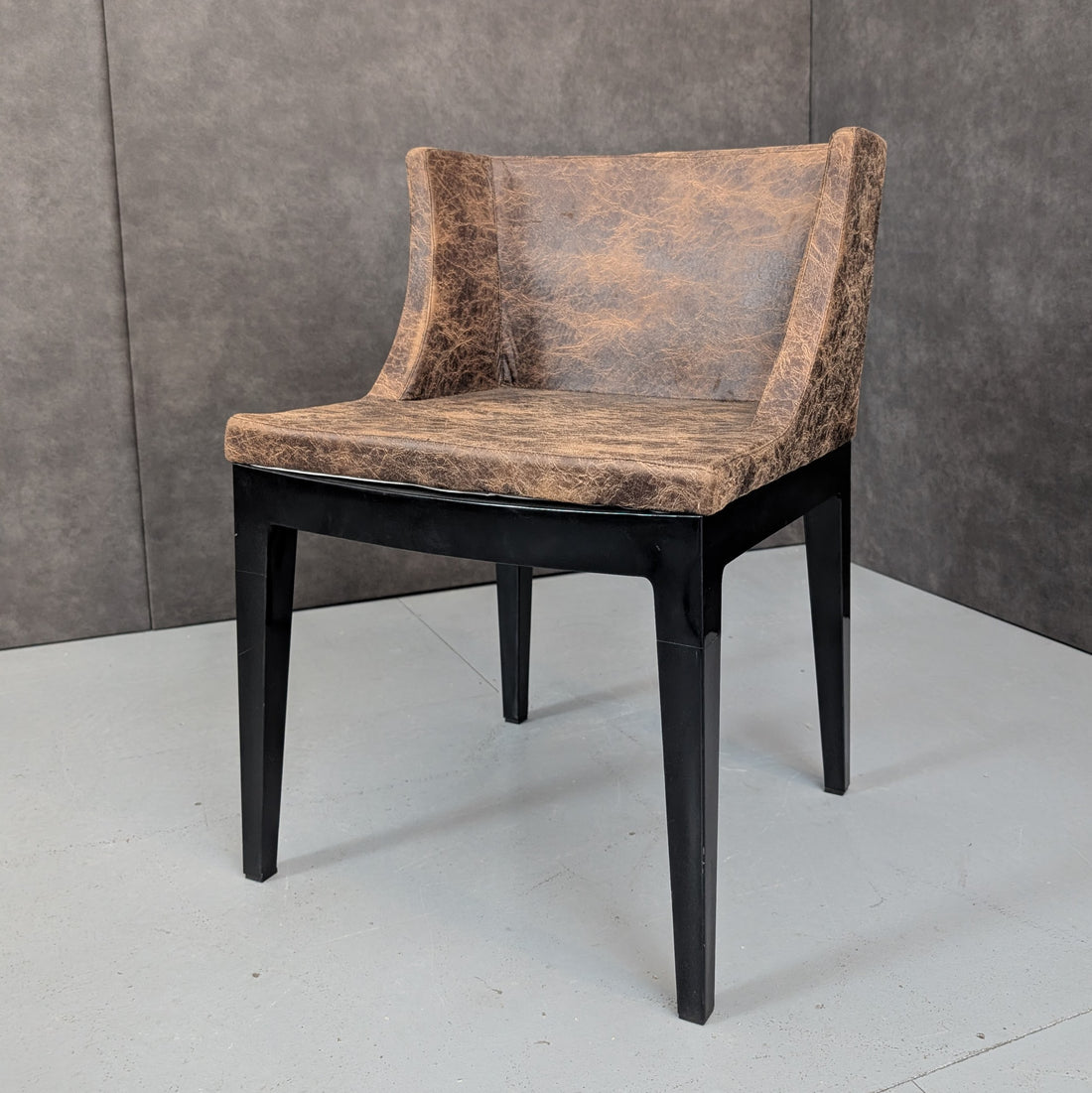 Postmodern Dining Chair Attributed to Kartell Mademoiselle | Brown Technical Upholstery
