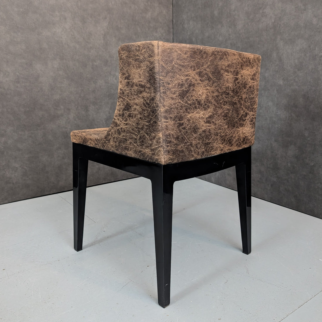 Postmodern Dining Chair Attributed to Kartell Mademoiselle | Brown Technical Upholstery