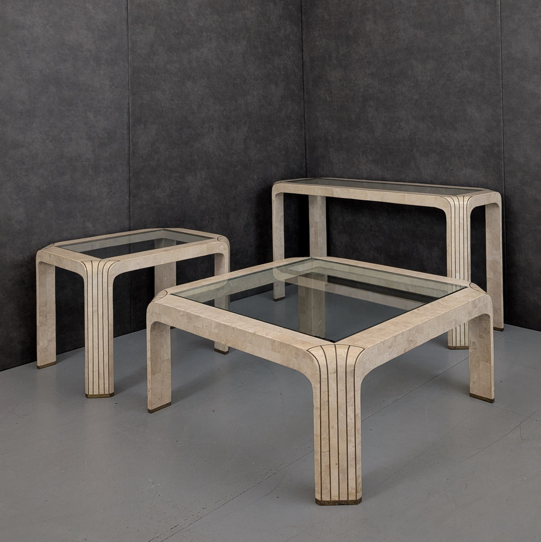 Maitland Smith Style Tessellated Stone Tables