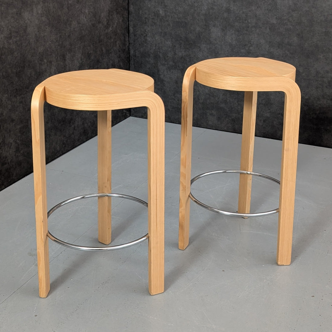 TWO | Studio Made Spin Stool | Ash and Chrome