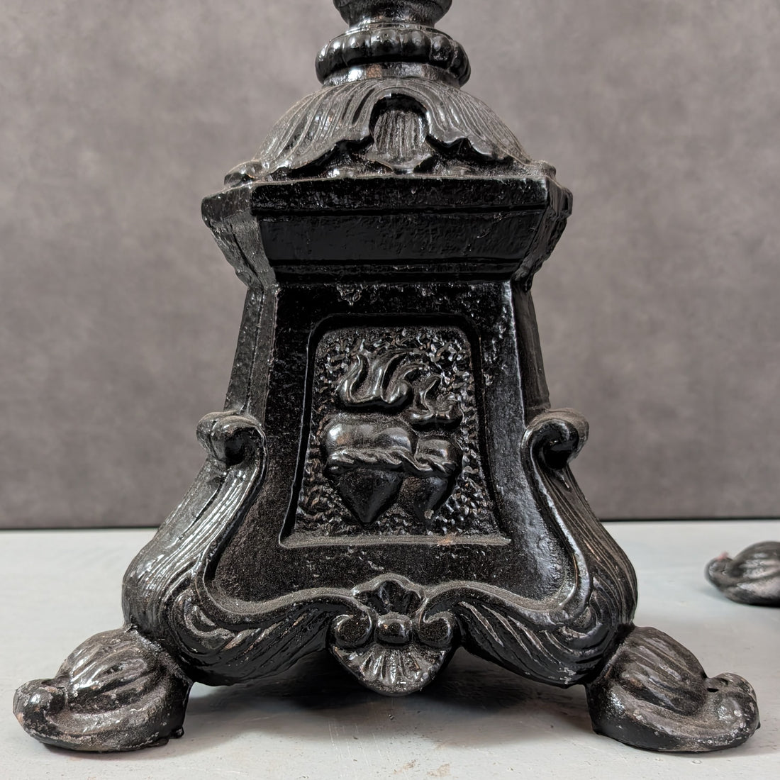 FOUR | Vintage Black Metal Candle Holders | Cast Metal