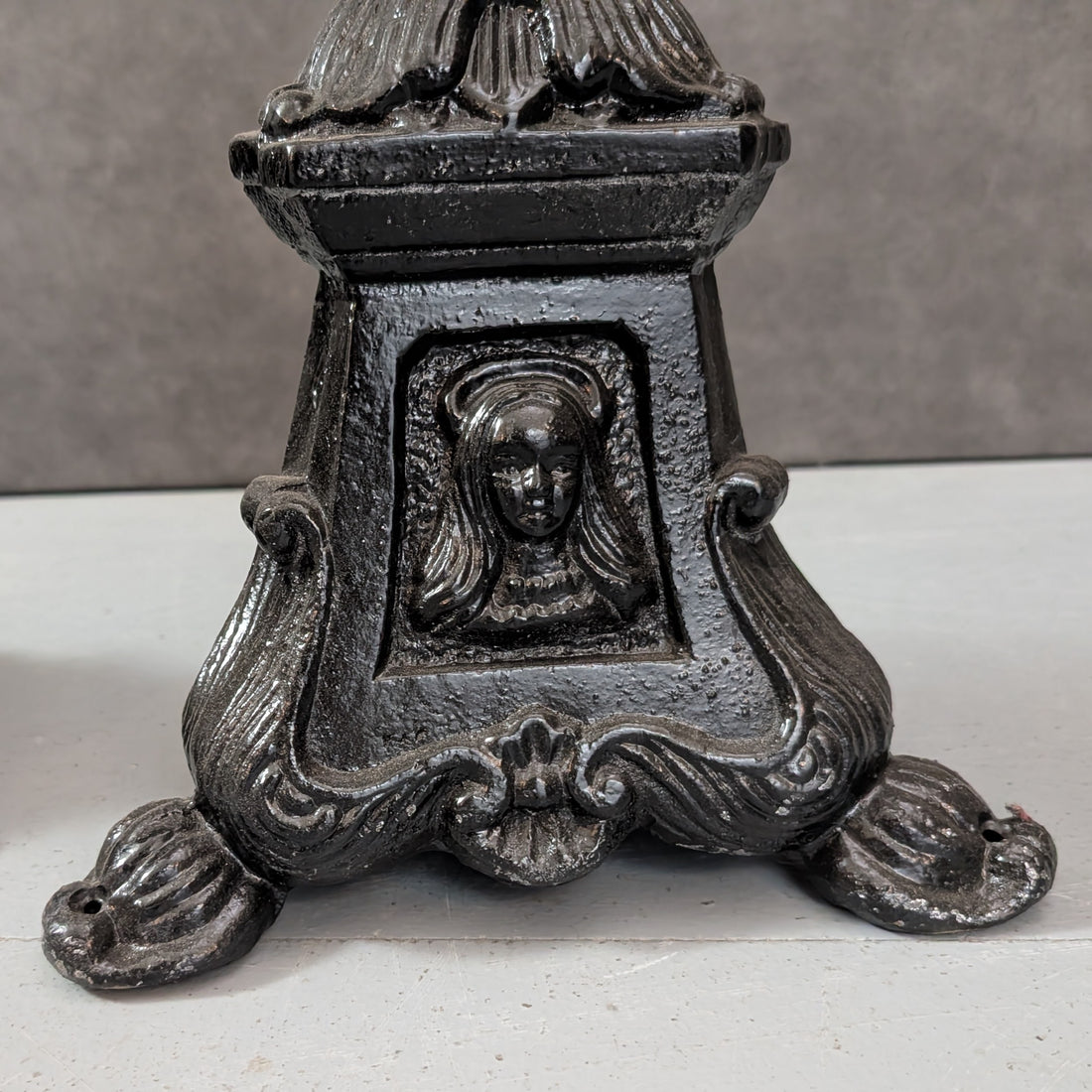 FOUR | Vintage Black Metal Candle Holders | Cast Metal