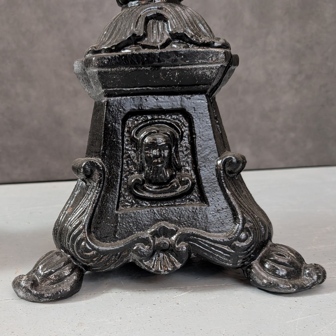 FOUR | Vintage Black Metal Candle Holders | Cast Metal