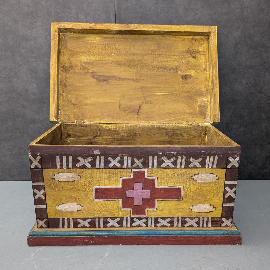 Vintage Santa Fe Painted Chest | Hand Painted Timber