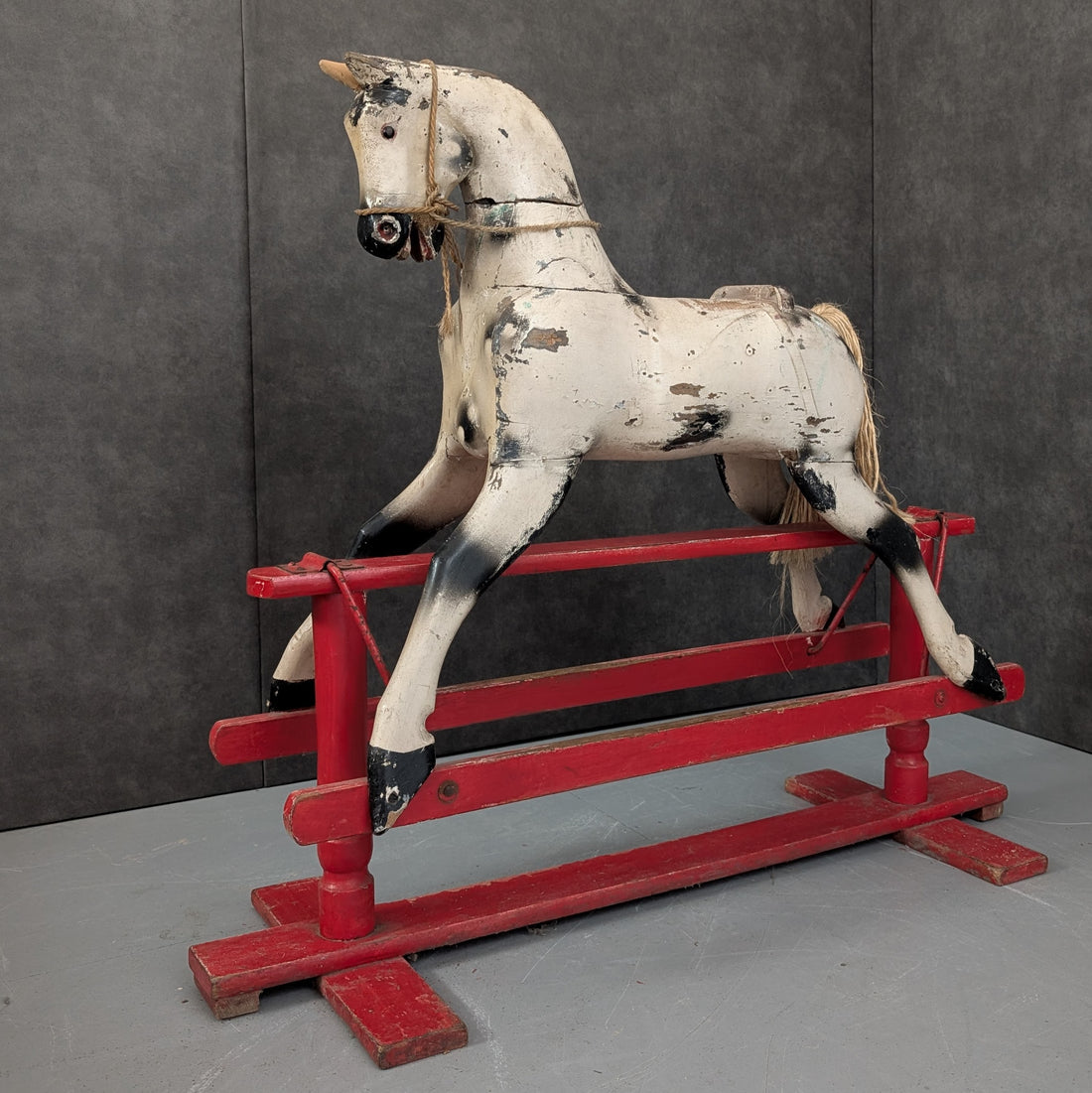 Antique Roebuck Rocking Horse | Hand Painted Australian Timber
