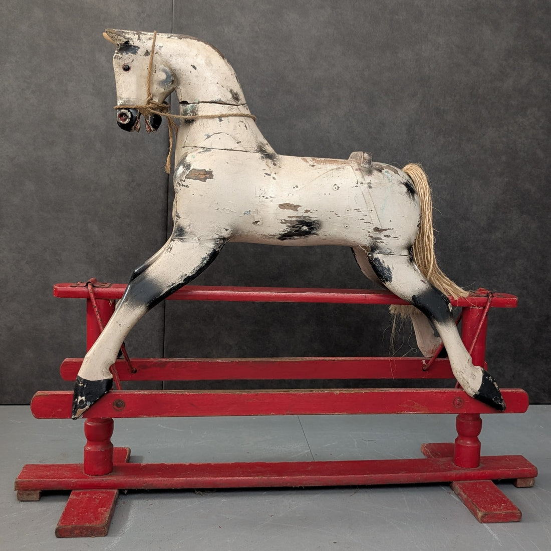 Antique Roebuck Rocking Horse | Hand Painted Australian Timber