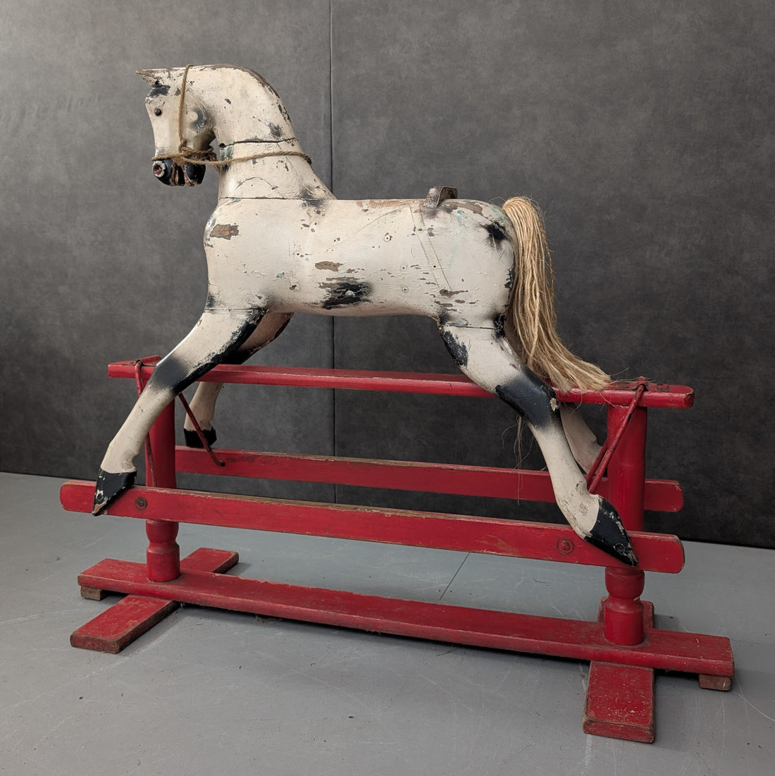 Antique Roebuck Rocking Horse | Hand Painted Australian Timber