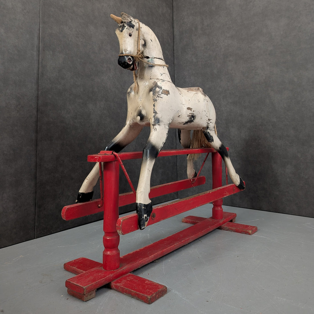 Antique Roebuck Rocking Horse | Hand Painted Australian Timber