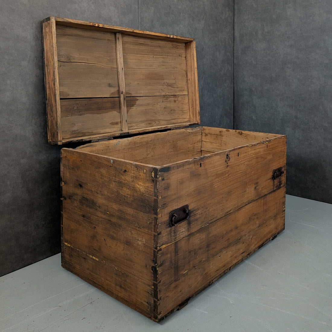 Circa 1880–1920 Industrial Timber Chest | Extra-Large Storage