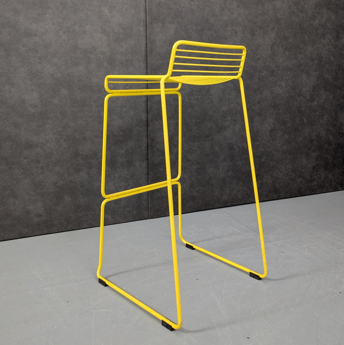 Yellow Steel High Bar Stool Aligned with the HAY Hee