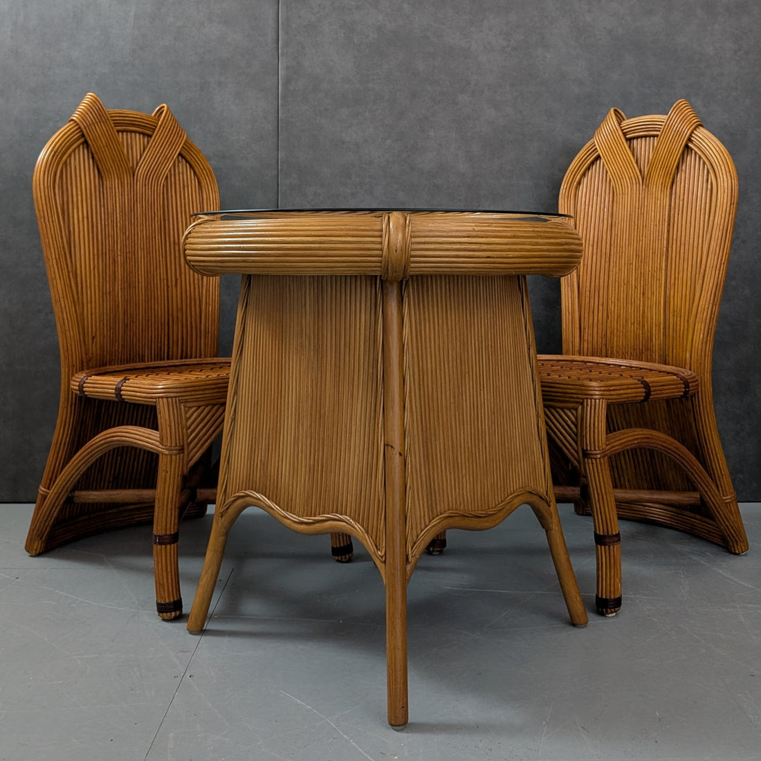Palm Beach Modernist Tropical Dining Set with Four Chairs