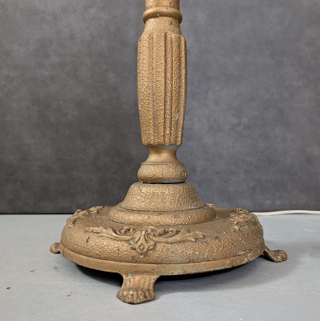 Vintage Interwar Floor Lamp | Turned Timber Base