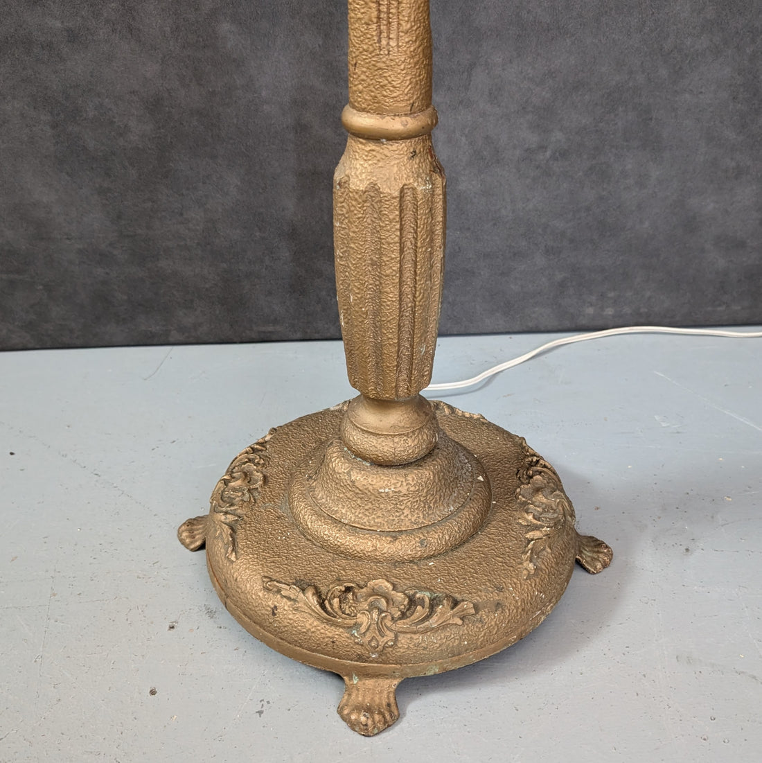 Vintage Interwar Floor Lamp | Turned Timber Base
