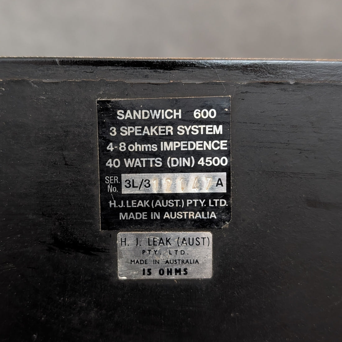 Vintage Australian Hi Fi Loudspeakers | Leak Sandwich 600