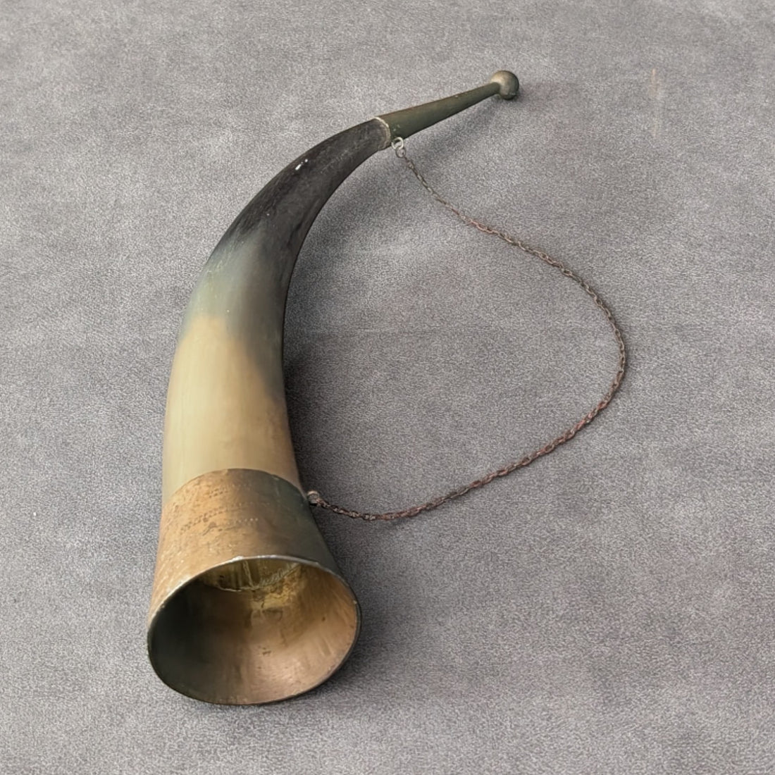 Antique German Powder Horn Circa 1776 | Horn and Brass