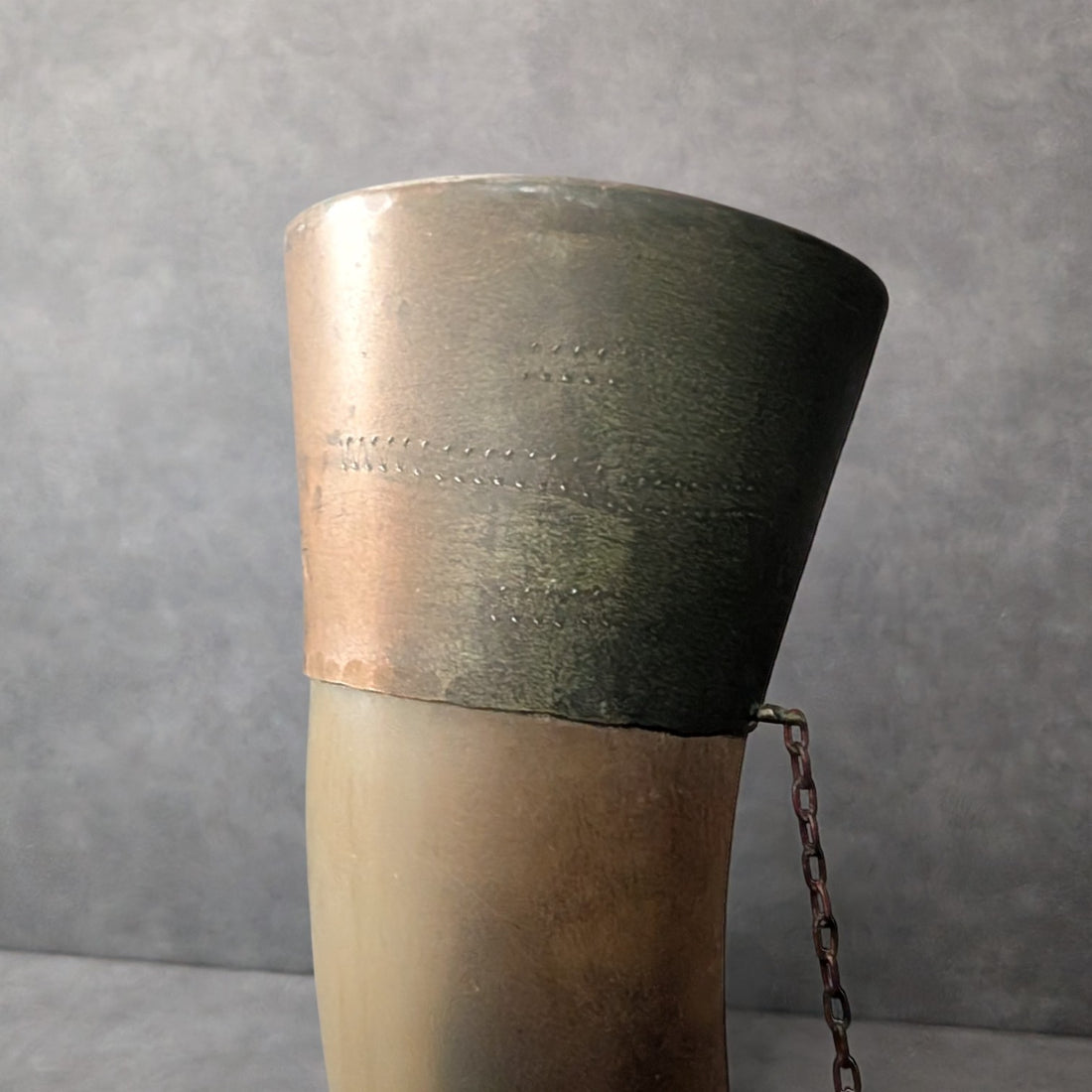 Antique German Powder Horn Circa 1776 | Horn and Brass