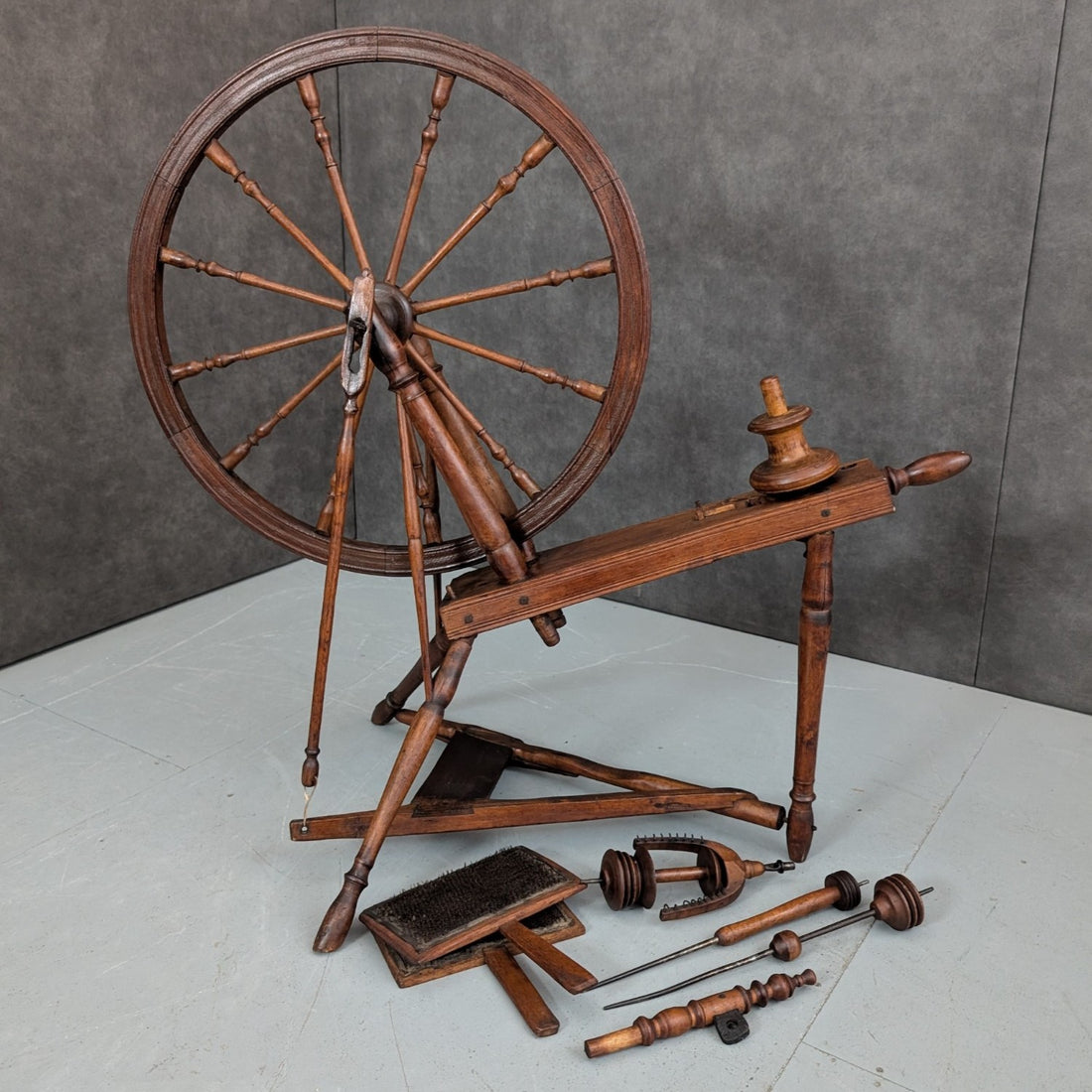 Antique Nineteenth Century Saxony Spinning Wheel
