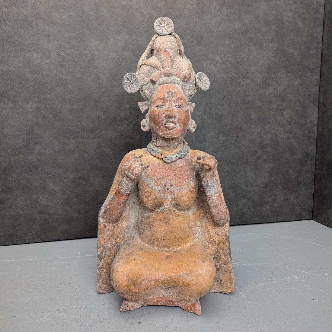 Antique Indian Devotional Figure | Hand Modelled Terracotta