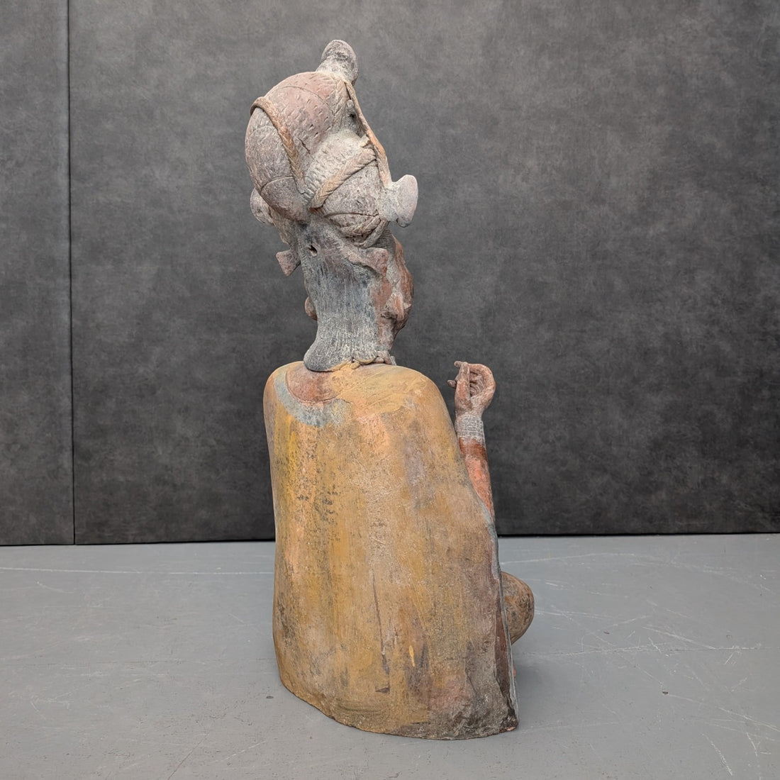 Antique Indian Devotional Figure | Hand Modelled Terracotta
