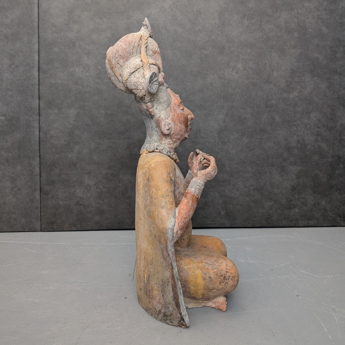 Antique Indian Devotional Figure | Hand Modelled Terracotta