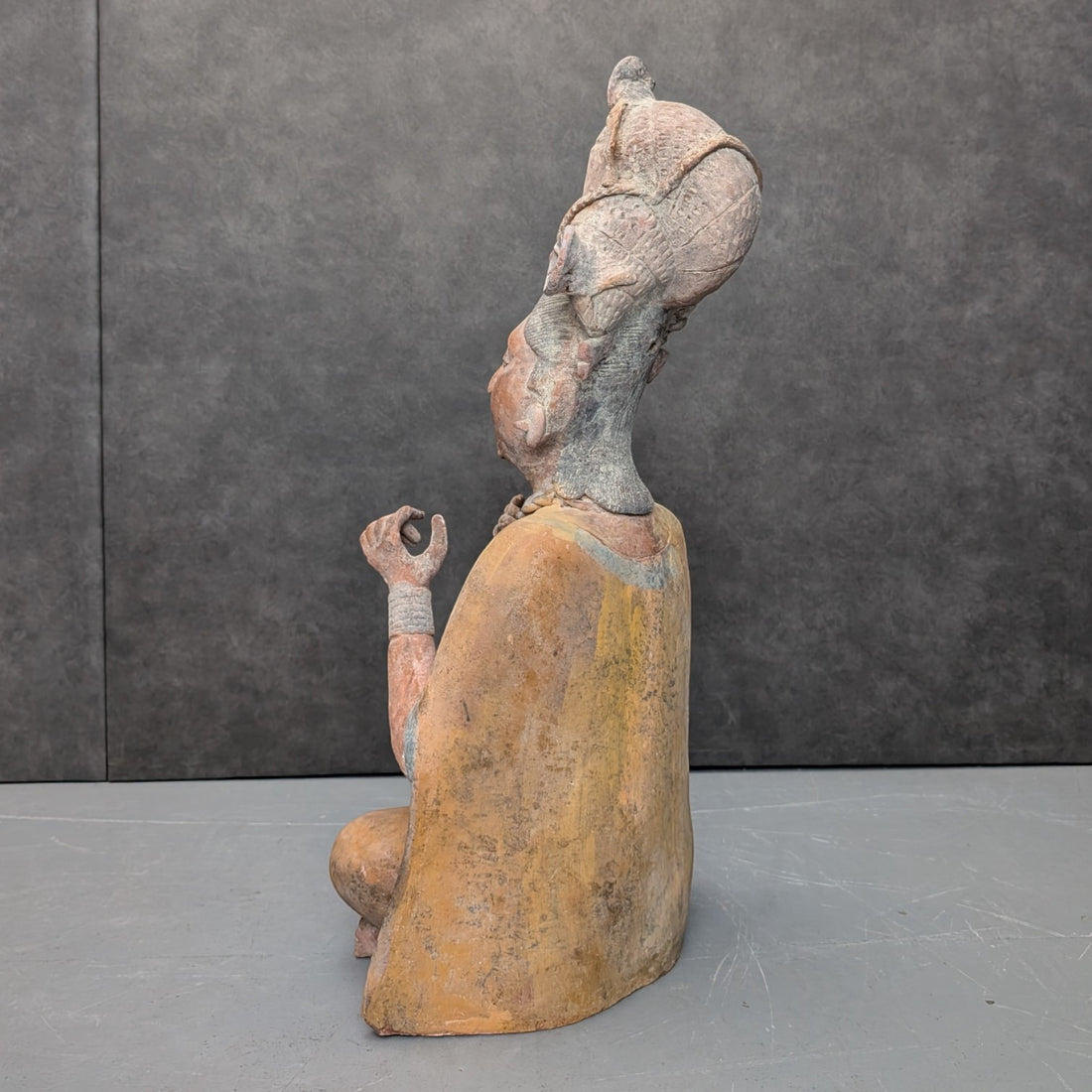 Antique Indian Devotional Figure | Hand Modelled Terracotta