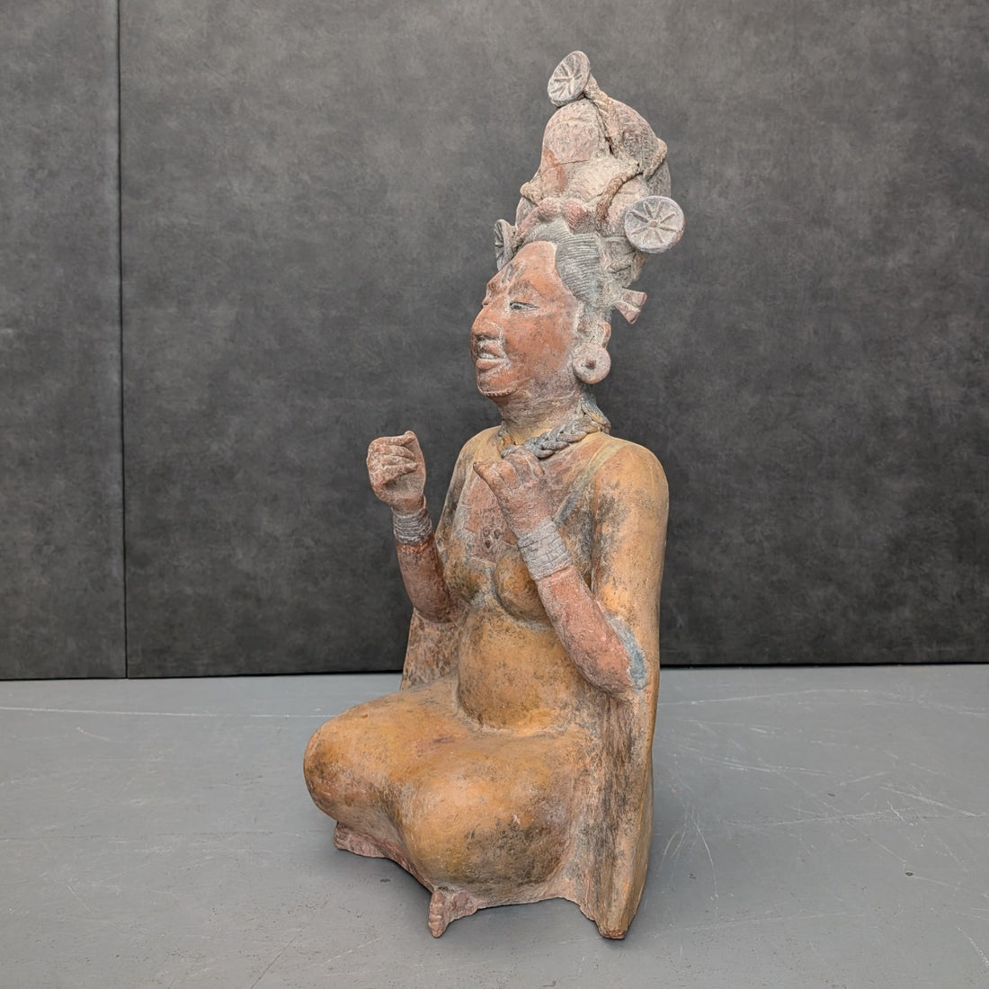 Antique Indian Devotional Figure | Hand Modelled Terracotta