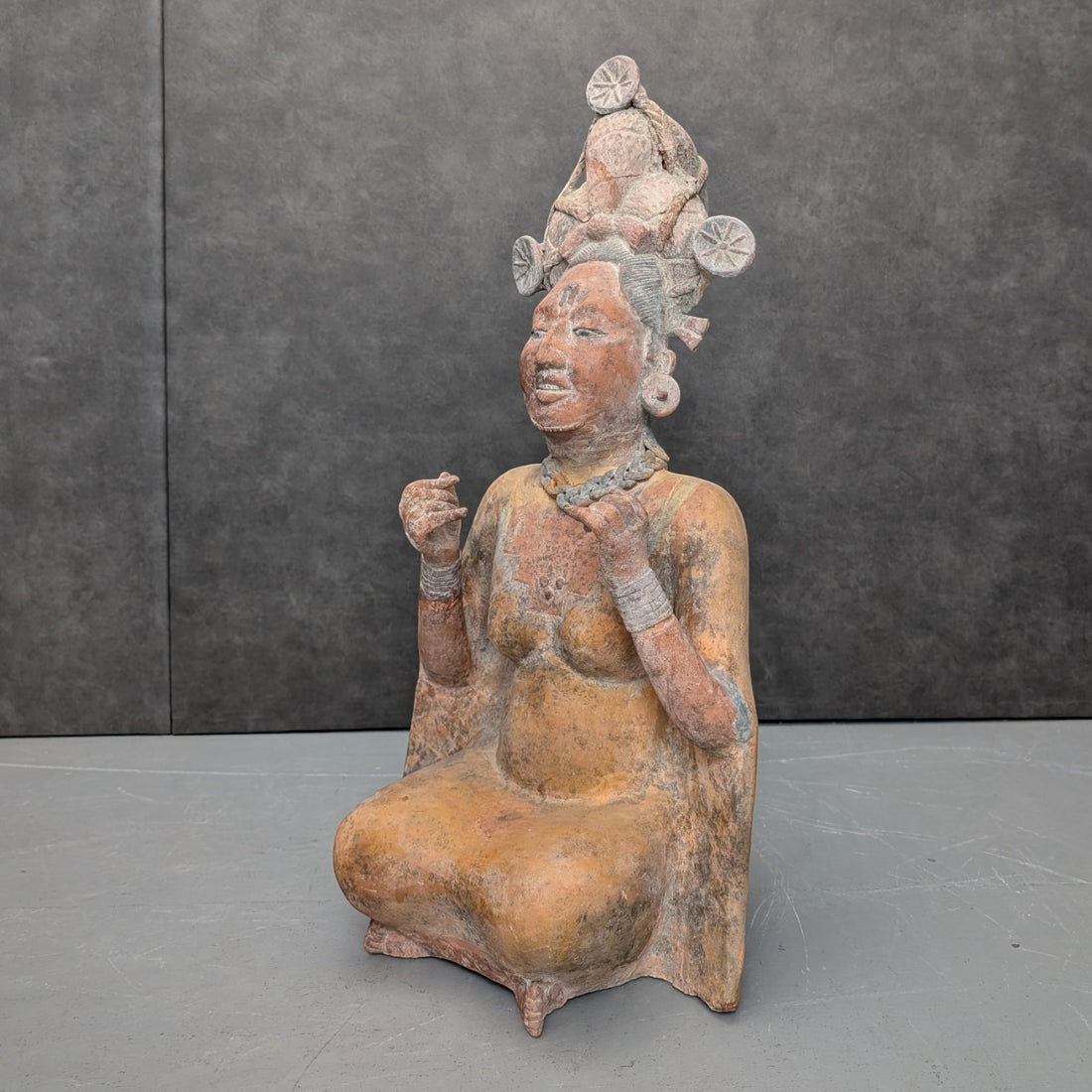 Antique Indian Devotional Figure | Hand Modelled Terracotta