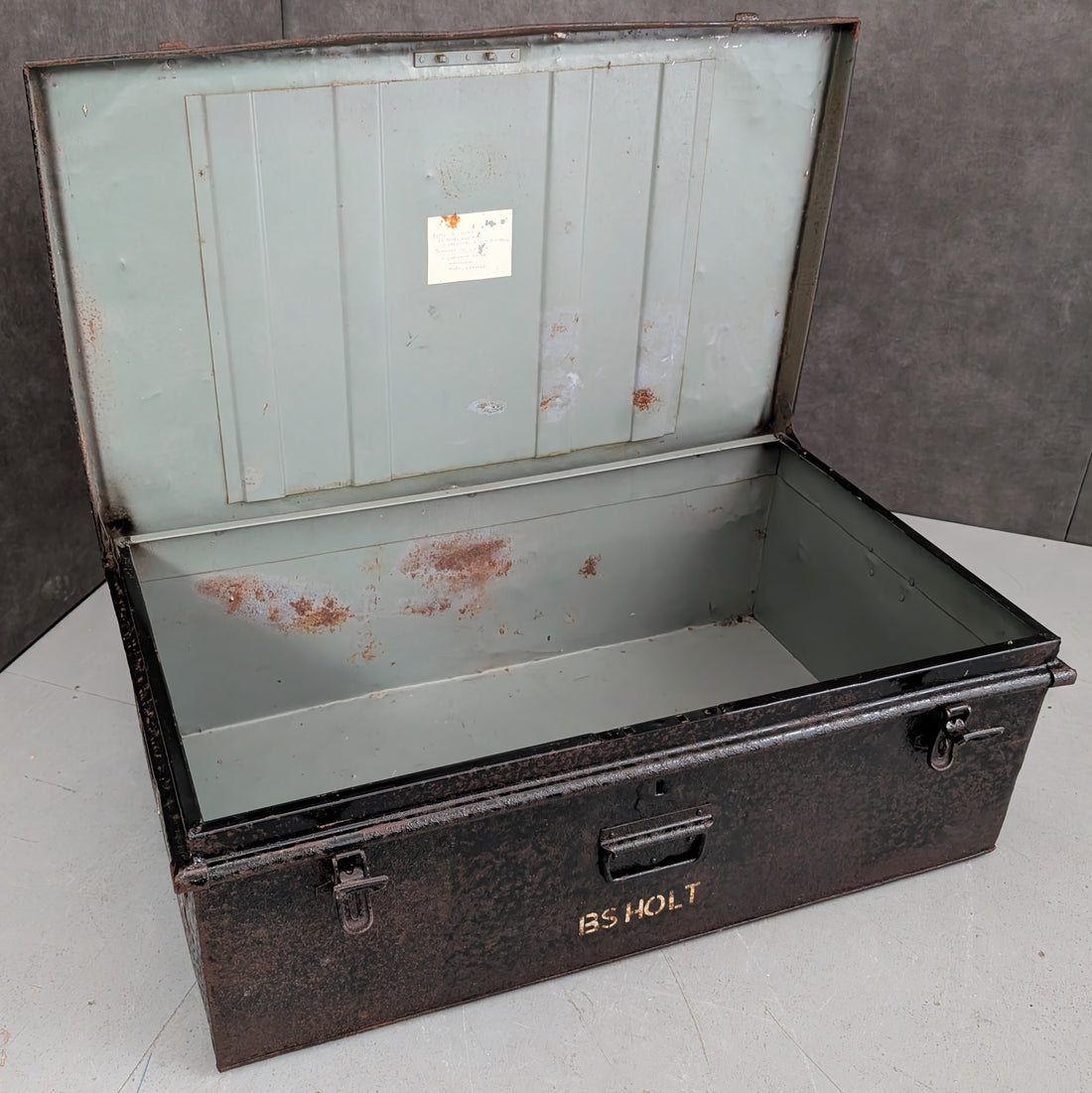 Industrial Steel Military Storage Trunk by B.S. Holt